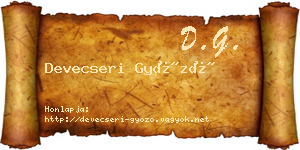 Devecseri Győző névjegykártya
